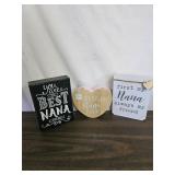 WOODEN NANA PLAQUES & JEWELRY BOX