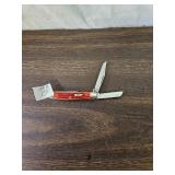 Vintage Red Handle Folding Knife with 3 Blades