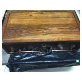 Antique wooden trunk/suitcase with drawers