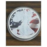 2007 SILVER EAGLE COLORIZED  IN CAPSULE