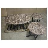 (2) Round End Tables 23" Dia. 20" Tall & (1) Oval