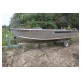 Grumman Aluminum Boat on Trailer Approx. 14Ft