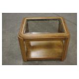 (1) Wood End Table Glass Top