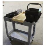 Rolling Cart & 2 Tool Organizers & Dewalt Box