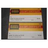 (2) $10 Gift Certificates, Milwaukee Burger, Hudso