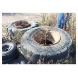 (2) BF Goodrich 17.5-25 Foam filled tires on rims