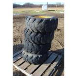 (4) Xtra-Wall 10-16.5 Skid Steer Tires on 8 Bolt