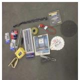 Box of Assorted Saw Chains, Locks, Planner Blades,