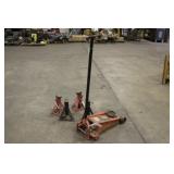 3 1/2 Ton Floor Jack (4) Jack Stands