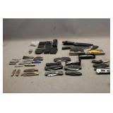 Box of Assorted Knives and Sheaths