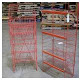 (2) Red Metal Racks Approx. 15.5"x10"x46.25", 20"x