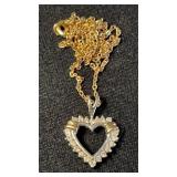 10k Gold & Diamond Pendant on 16" Necklace