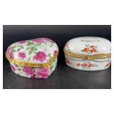 Heart & Oval Porcelain Trinket Boxes