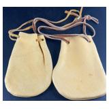 (2) Leather Medicine Bags 3"x4ï¿½