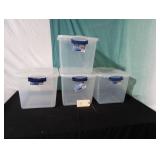 4x Sterilite Plastic Storage Bins w/ Lids