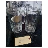 2) Huge Glass Beer Mugs