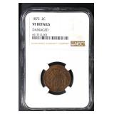 1872 2C NGC VF35 Two Cent Piece Nice Look  Details