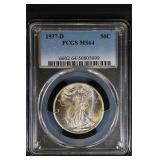 1937 D 50C PCGS MS64 Walking Liberty Half Ch Bu