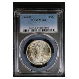 1939 D 50C PCGS Walking Liberty Half MS64 Ch BU