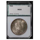 1922 $1 PCI MS65 Peace Silver Dollar