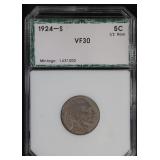 1924 S 5C PCI  1/2 Horn VF30 Buffalo Nickel