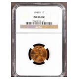 1948 D 1C NGC MS66 RD Lincoln Cent