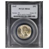 1947 25C PCGS MS66 Washington Quarter