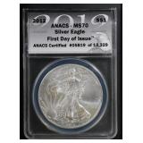 2012  $1 ANACS MS70 First Day of Issue ASE