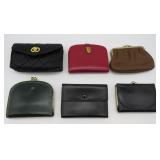 Six Vintage Ladies Leather Coin Purses & Wallets