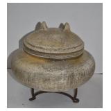 Lidded Ceramic Pot on Stand - Missing Handle