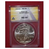 2012 Silver Eagle Dollar  MS66  ANACS