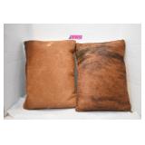 Two Genuine Cowhide Pillows. Excellent Condition