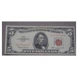 1963 $5 U.S. Note  Red Seal   Granahan/Dillon