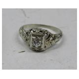 Vintage 18K Gold Diamond Ring w/Box - Sz 5-3/4