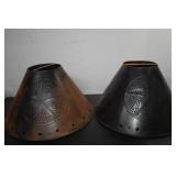 Two Punched Tin Lamp Shades With Stars