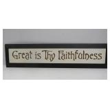 "Great is Thy Faithfulness" Wooden Sign - 32.5x7.5