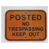 Authentic No Trespassing Alum. Sign - 12x9"