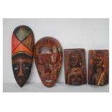 Hand Carved African Masks, Women Figure Decor