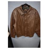 Roundtree & Yorke Brown Leather Jacket Size L