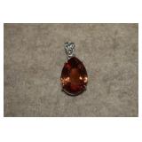 Large Pear Shaped Faceted Stone Pendant in