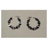 Sterling Scalloped Edge Hoop Earrings