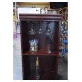 Wine / Bar Cabinet With Contents 38x20x13"D