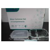 Set Of 8 New Three Compartment Glass Containers w/