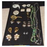 Vtg Costume Jewelry Earrings, Brooches, Necklaces