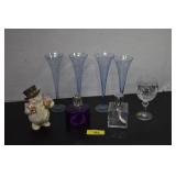 Blue Crystal Flutes, Oil Lamps, Lenox Santa