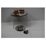 Three Sets Of Miniature Animals W/Mirrored Display