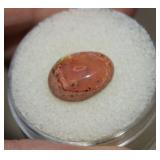 3.30cwt Fire Opal Cabochon in Matrix w/ Gem Jar