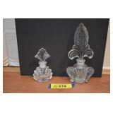 Two Clear Glass Perfume Bottles