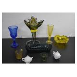 Collection of Colored Art Glass & Salt & Pepper