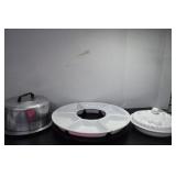 Lazy Susan,Missing Center Dish,Covered Pie Plate &